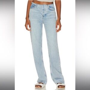 GRLFRND - Jordan Low Rise Frayed Waist Boyfriend Jeans in Hot Springs